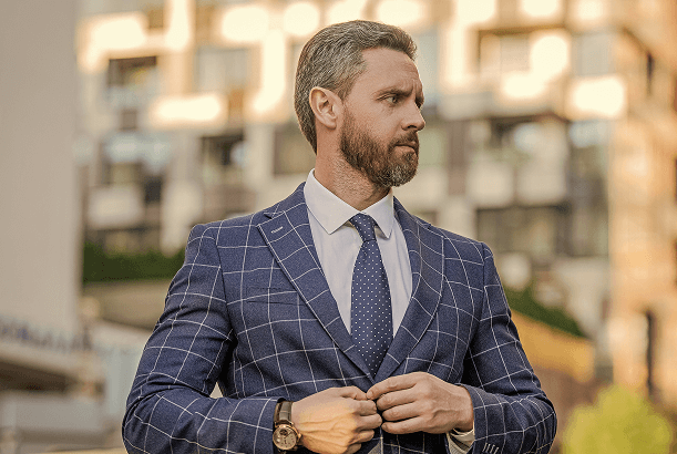 Man in Navy Blue Tuxedo